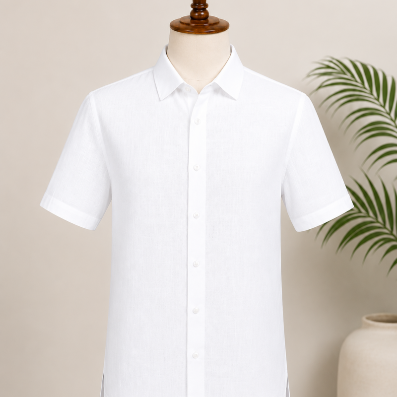 PM style Rib colar western haff shirt