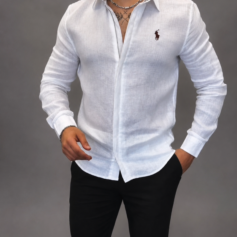 Polo Zipper Style Linen full shirt